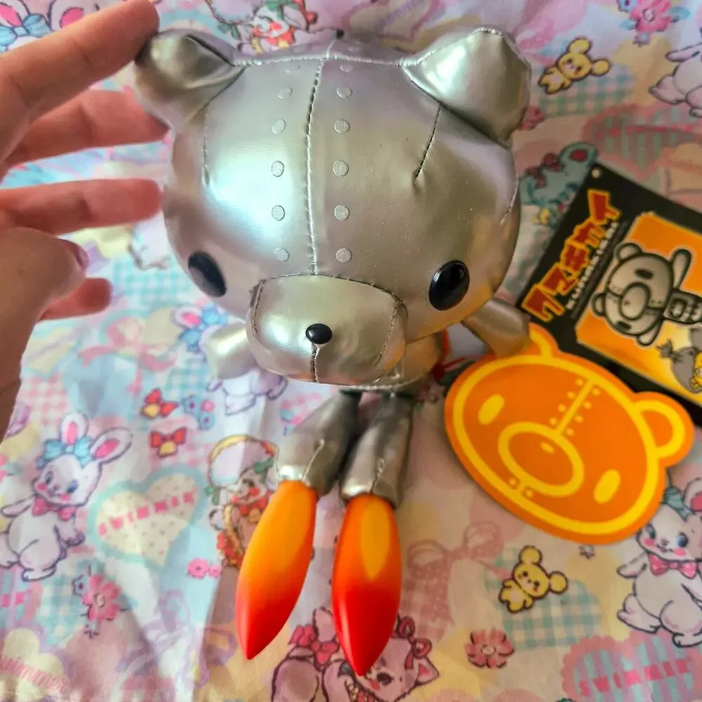 2002 CHAX Kumakikai Silver Robot Bear Plush